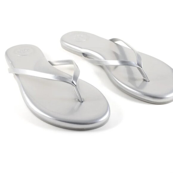 NEW SOLEI SEA Indie Flip Flop Sandals in Metallic Silver for women 7251j5 - Picture 3 of 9